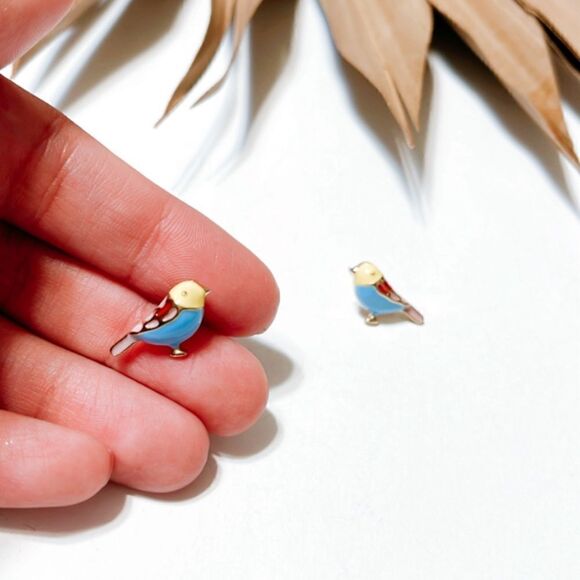 Bird stud earrings #856 - Picture 6 of 6